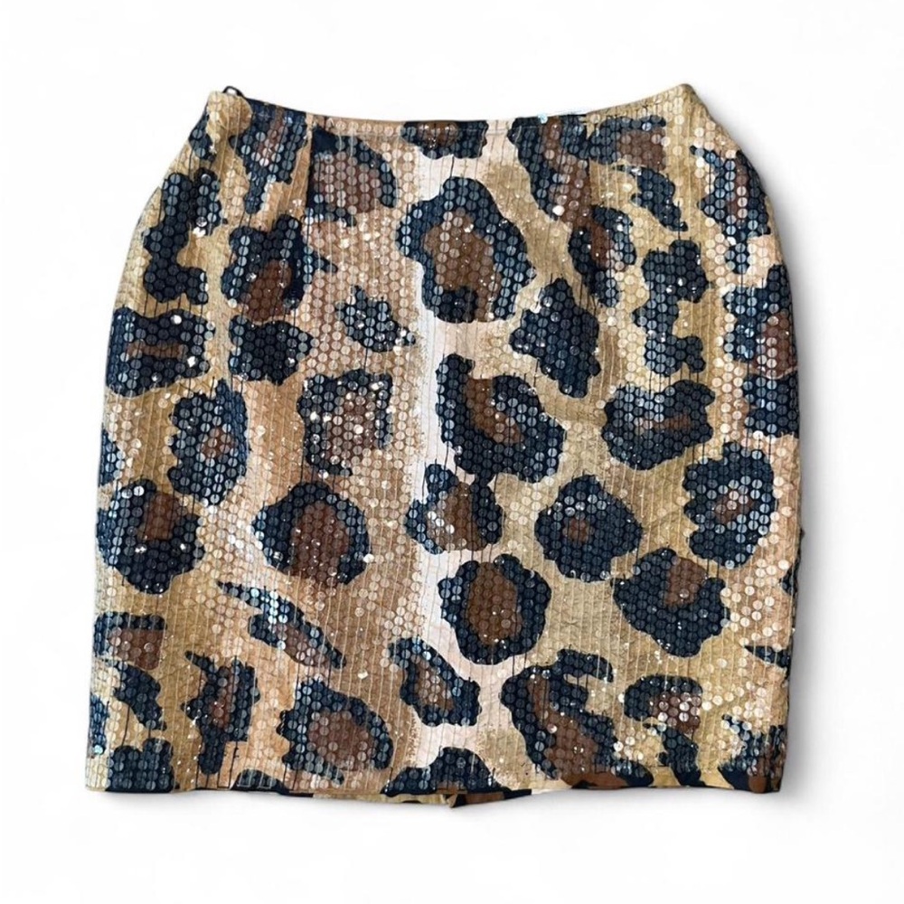 Vintage Y2K Styleworks Leopard Print Sequin Skirt